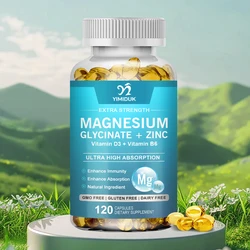 MAGNESIUM GLYCINATE & ZINC Vitamin D3 B6 Natural Sleep Support Bone Health Immunity Mood Support Heart Health & Muscle Recovery