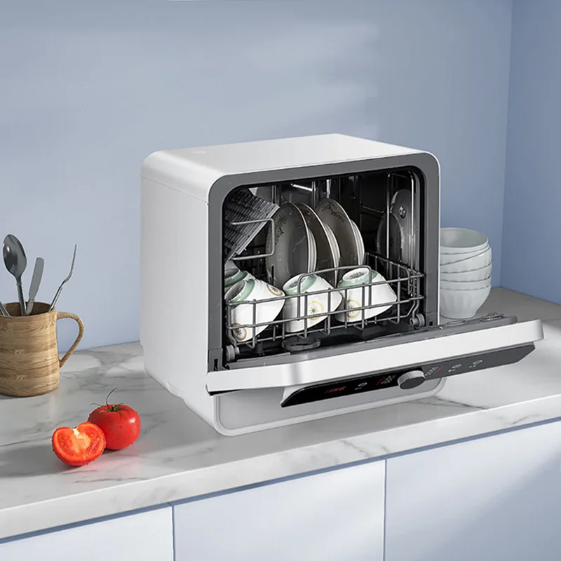 220V  Standard 4 Sets Tabletop Small Dishwasher, Automatic Cleaning, Electric Power Source for Household Use