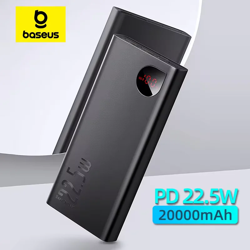 

Baseus Power Bank 22.5W 20000mAh Metal Case Powerbank External Battery Mobile Charger PD QC Fast Charging Type C For iPhone 15