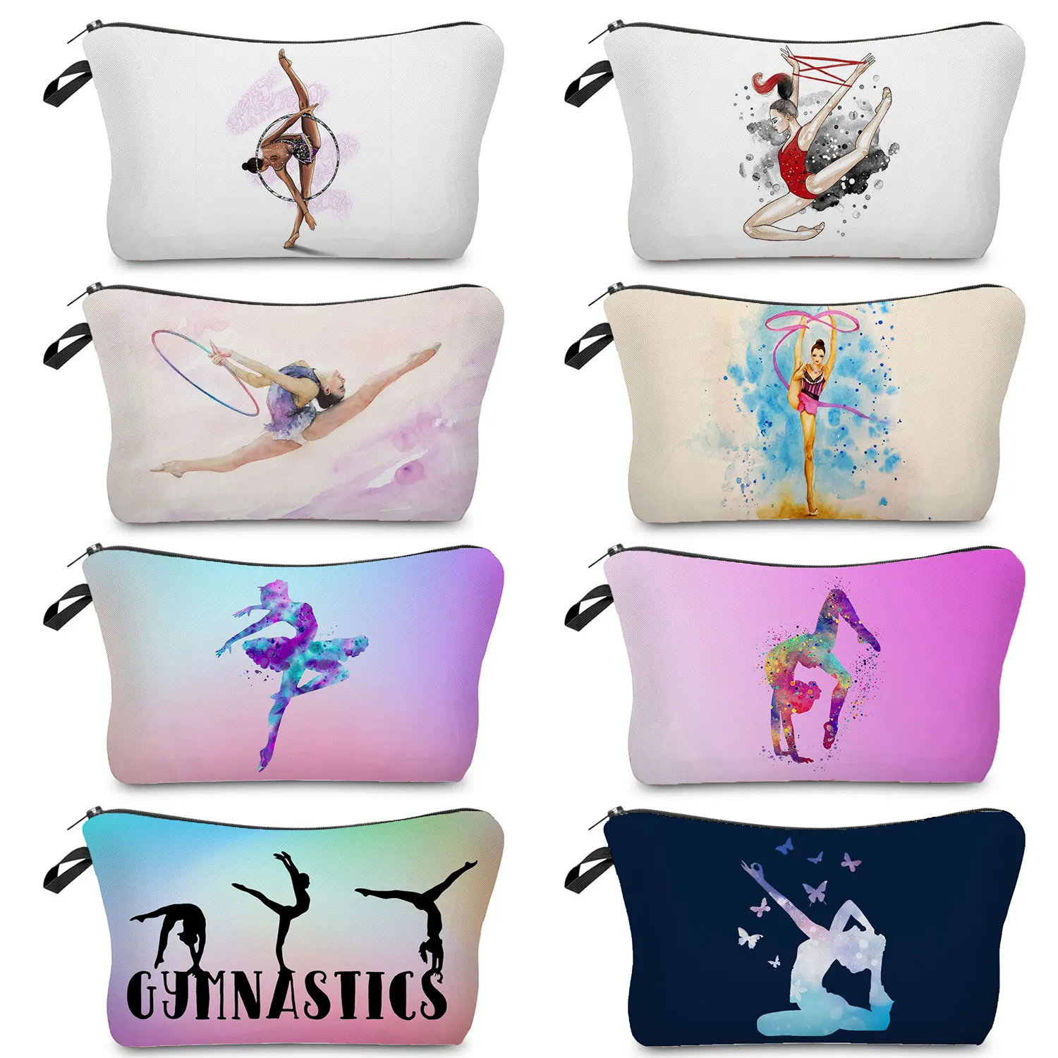 Rhythmic Gymnastics Print Women's Cosmetic Bag Ballet Dancer Girl Makeup Organizer Casual Travel Toiletry Bag School Pencil Case