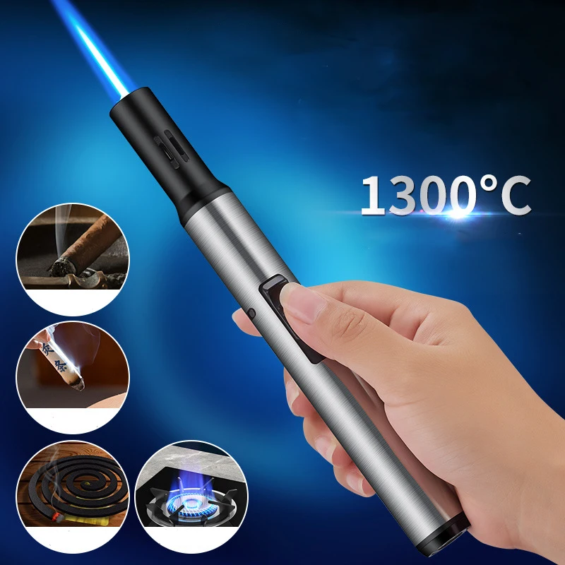 

Portable Outdoor Camping BBQ Lighter Cigar Candle Ignition Tool Butane Gas Lighter Cigarette Lighter Windproof Metal Welding Gun