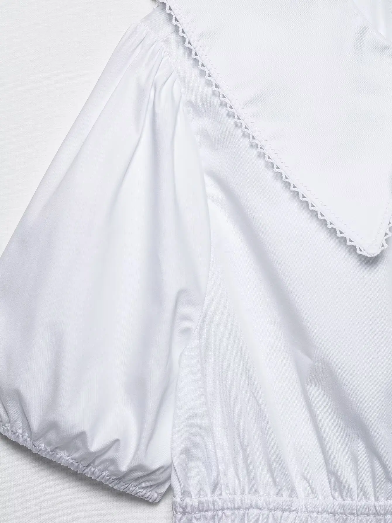 Camisas de mujer Blusa blanca con volantes Camisas y blusas Cropbow Camisas de manga corta con cordones Blusas con cuello de muñeca abotonada 2025