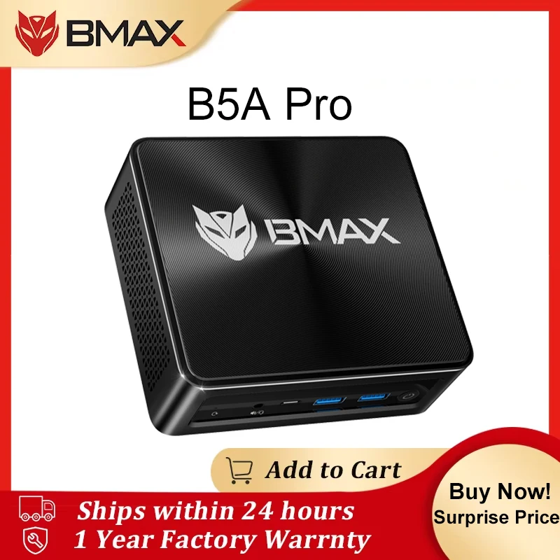 BMAX B5A Pro Mini-PC Windows 11 16 GB DDR4 512 GB NVMe SSD AMD Ryzen7 5825U Prozessor Genießen Sie nahtlose drahtlose Konnektivität