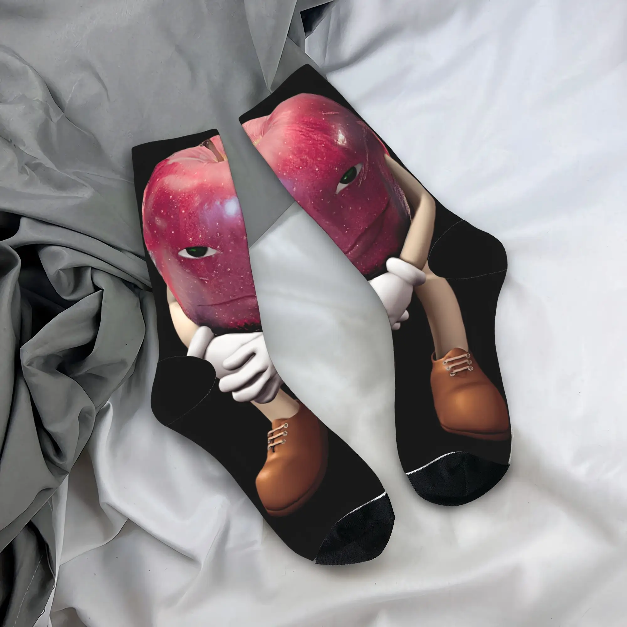 

Men Socks Silly AI Apple Stockings Anti Slip Comfortable Socks Spring Fashion Pattern Running Sports Socks