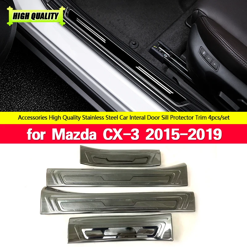 

For Mazda CX-3 CX3 2015 2016 2017 2018 2019 Stainless Steel Car Door Sill Scuff Plate Welcome Pedals Protector Trim Accessories