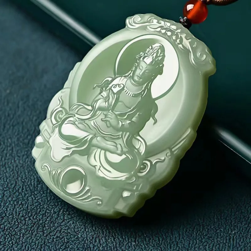 Natural Hetian Jade Guanyin Bodhisattva Pendant Men, Fashionable And Versatile
