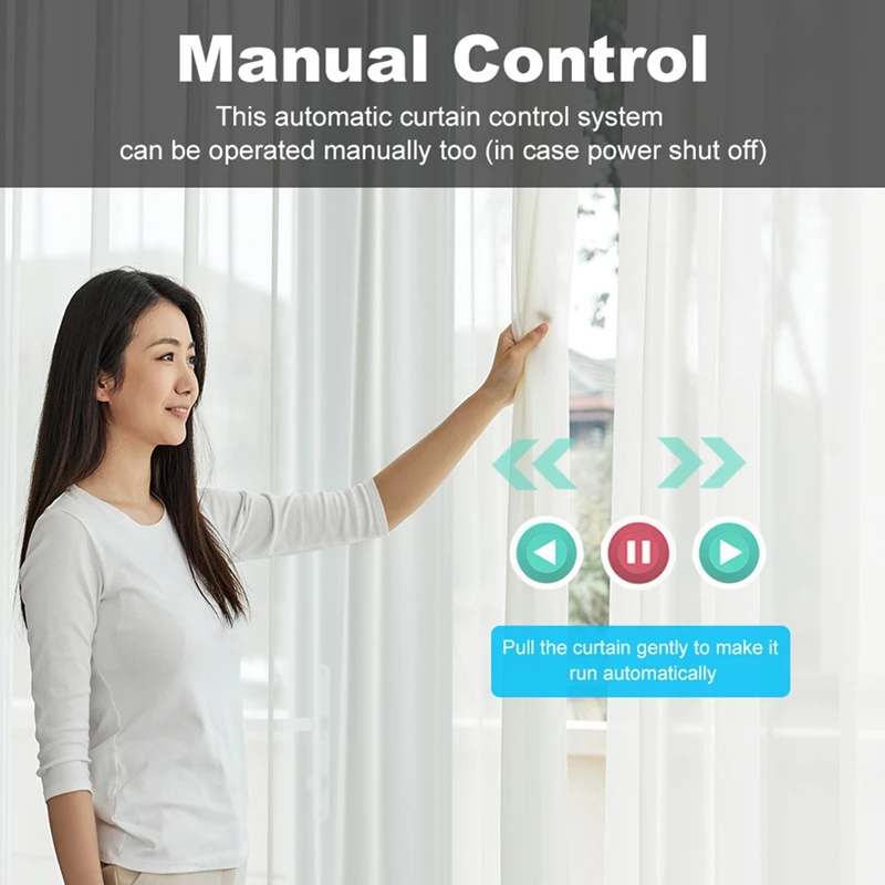 Tuya Zigbee Smart Electric Curtain Motor with 2 Channel Remote Intelligent Shutter Motor for EU Plug-A23U