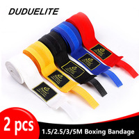 2PCS 1.5/2/3/5M Boxing Training Bandages Cotton Sport Bandages Sanda Kick Boxing Mma Hand Gloves Wraps Belt Boxing Gym Equipment
