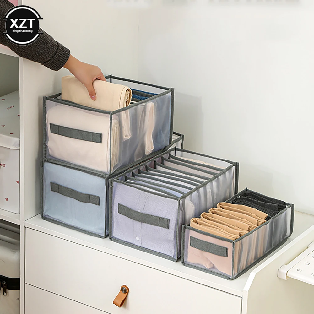 Sweater Clothes Pant Storage Artifact Household Drawer Type Gauze Storage Box Wardrobe Sorting Underwear Compartment Organizers