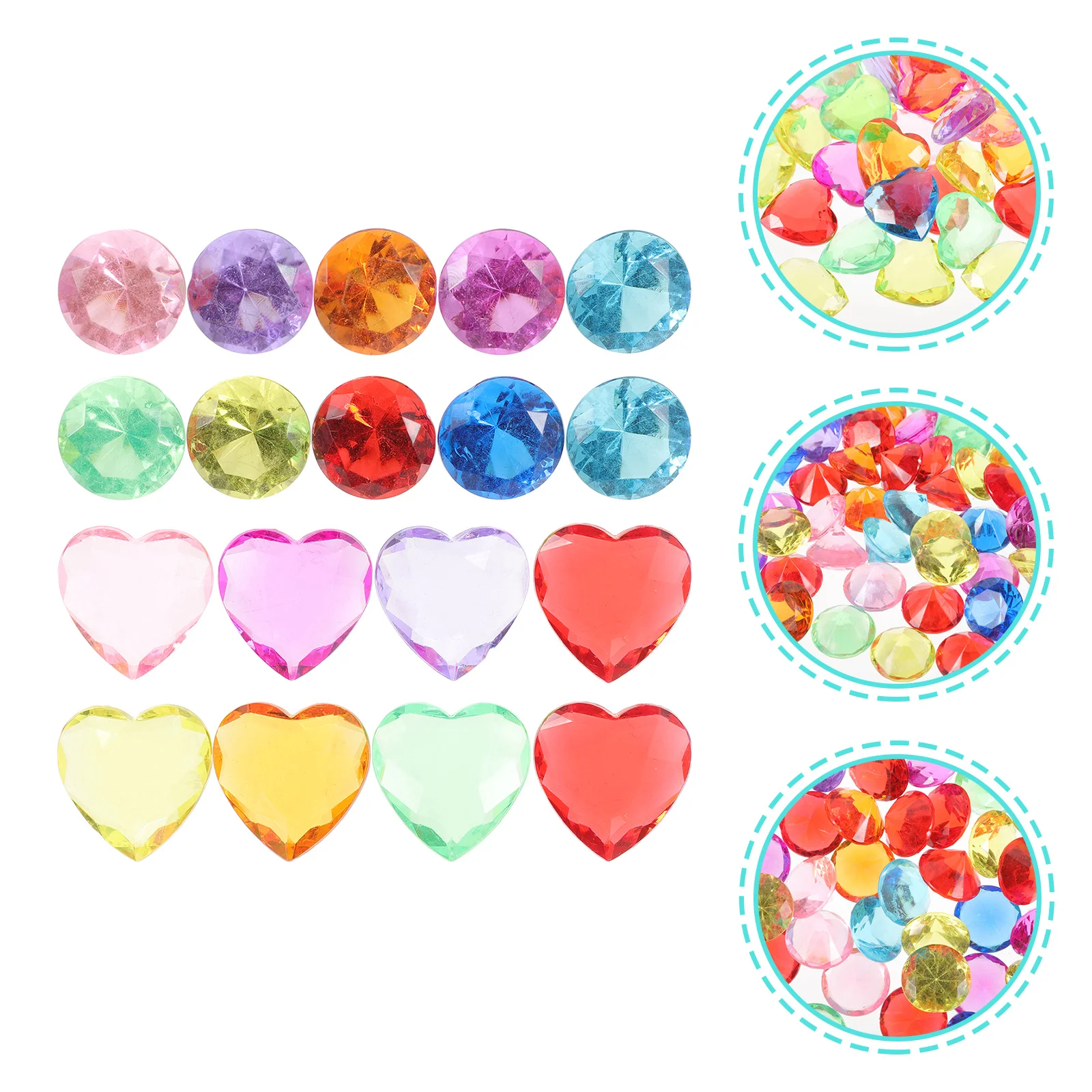 

100Pcs Acrylic Rhinestone Gems Kids DIY Craft Decorations Hair Band Phone Case Stick on Gems Accessories DIY Supplies