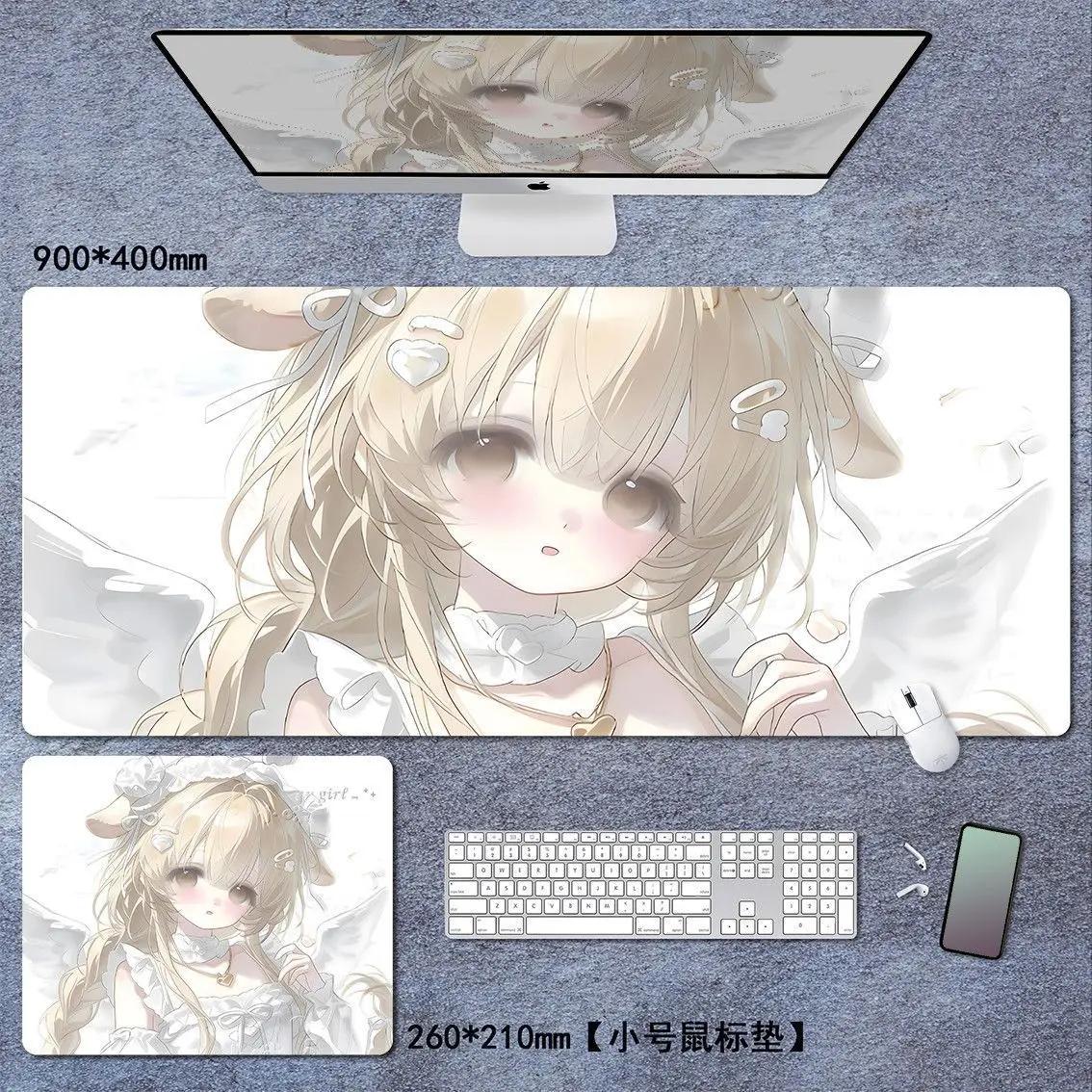 Y2K Retro Pink Mouse Pad Ins Style Simple Leather Table Mat Girl Geart Simple Mouse Pad PU Gaming Computer Pad Anti Slip Y2K Pad