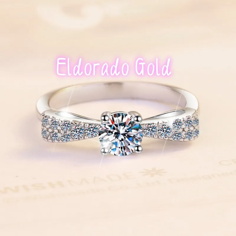 

Кольцо Eldorado Gold для женщин из платины PT950 с муассанитом 0,5 карата в форме банта — изящное, вневременное, с прочной основой, сдержанный дизайн.