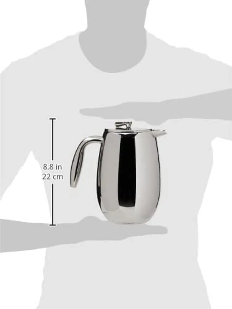 34 oz Columbia Thermal French Press Coffee Maker, Insulated Double Wall Stainless Steel, Chrome