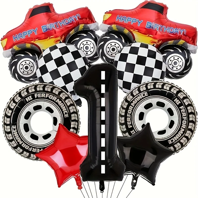 Rennwagen Monster Truck Party Banner Girlande Hängedekoration Monster Truck Ballon Jungen Monster Truck Geburtstagsdekoration – Detail 4