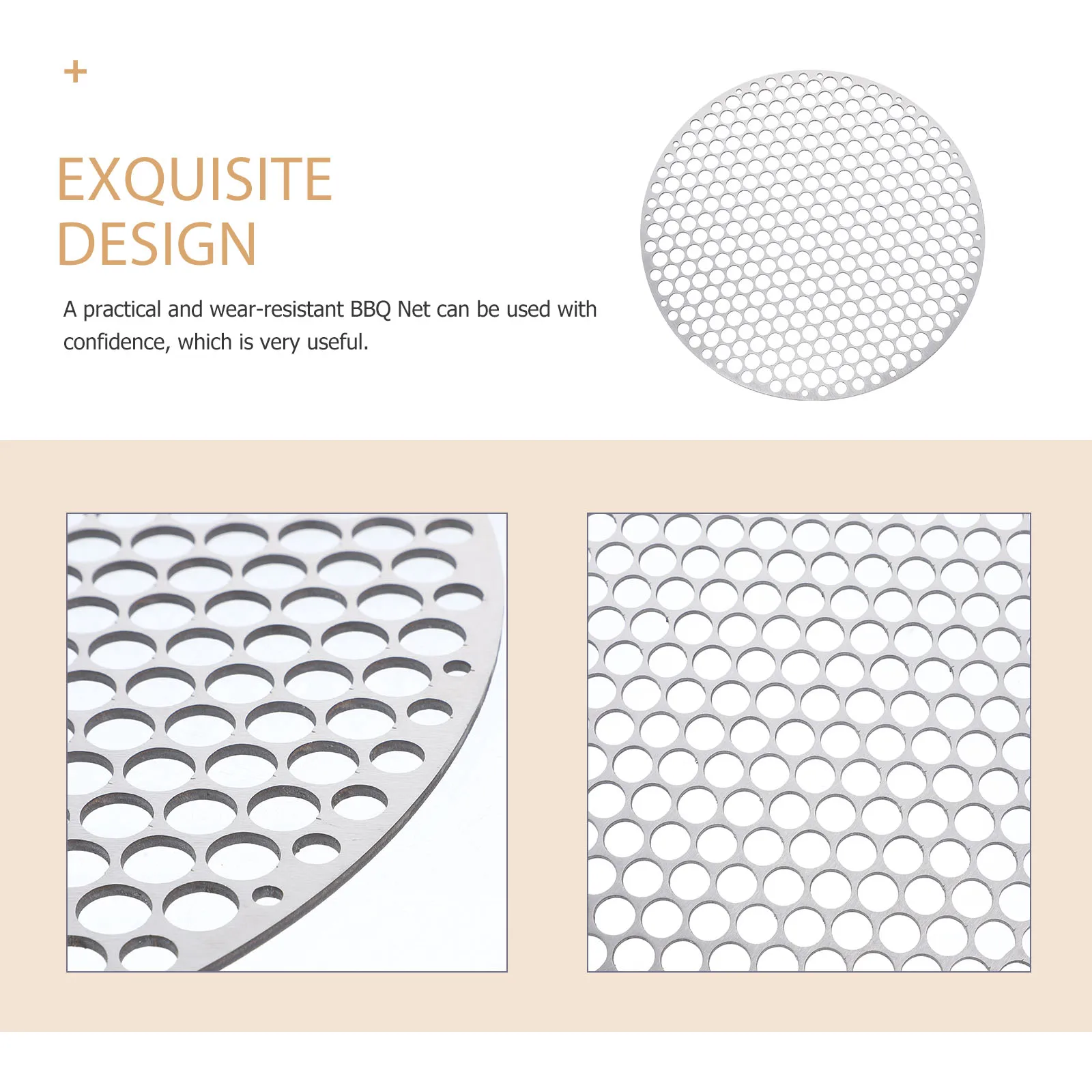 

Stainless Steel Grill Mesh Round Bbq Grate Practical Meat Vegetables Fish Poultry Cooking Outdoor Picnic Barbecue Tool