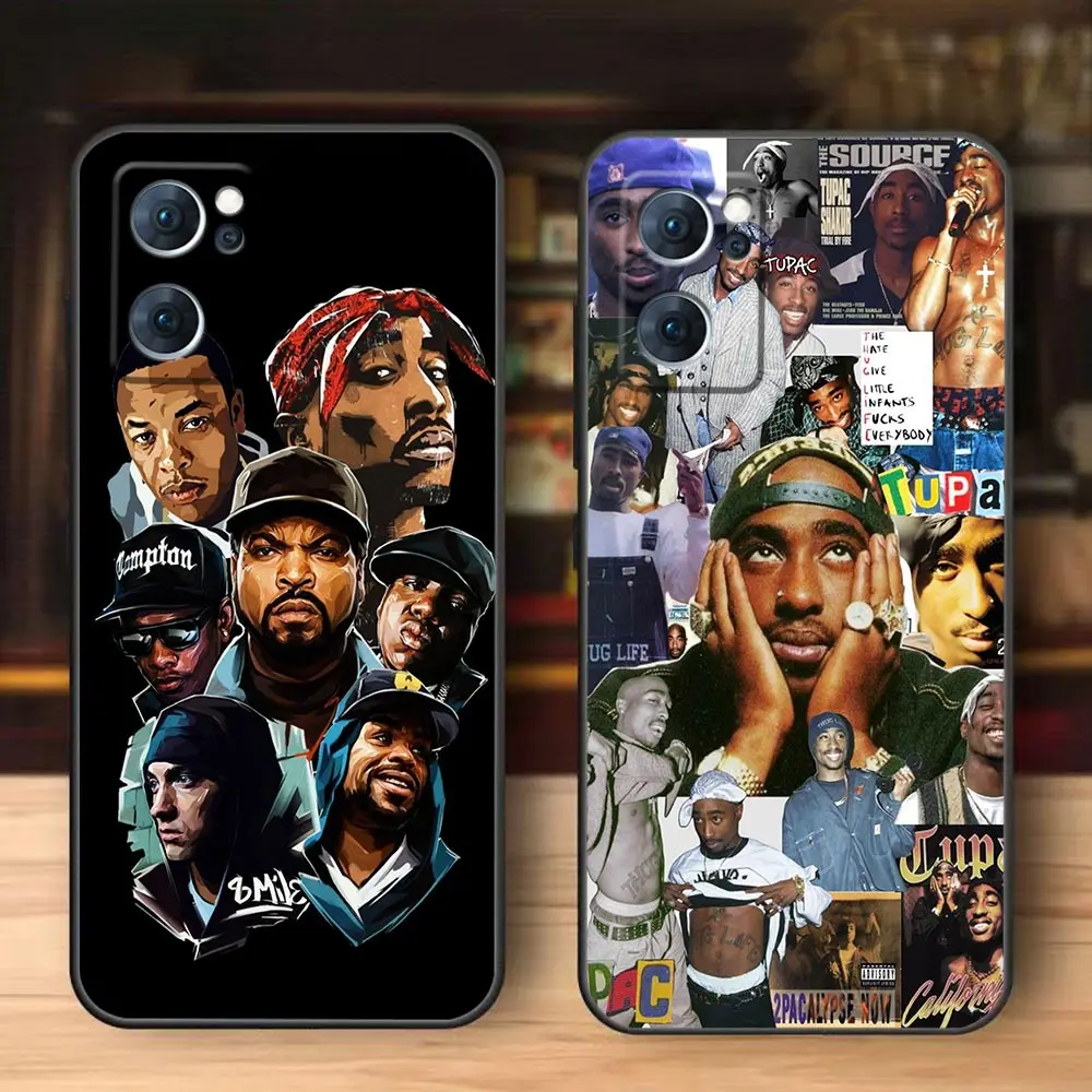 Rap Singer Tupac Shakur Phone Case For OPPO Reno 10 8 8T 7 7Z 6 5 5F 4 FIND X5 X3 X2 Pro Plus Lite 5G Black Soft Silicone Cover