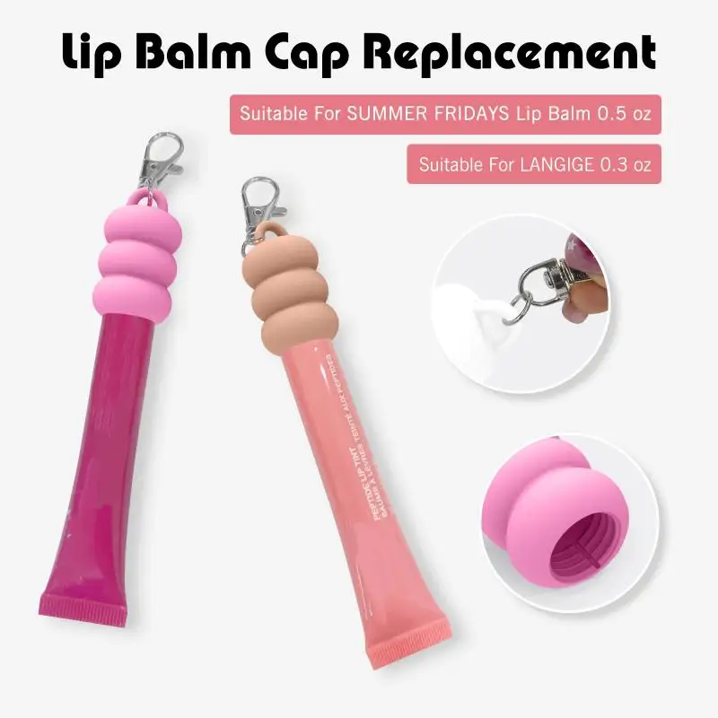 Hot Sale Practical Donut Silicone Keychain Cap Accessories Portable Durable Holder For Lipgloss Storage And Balm Cap