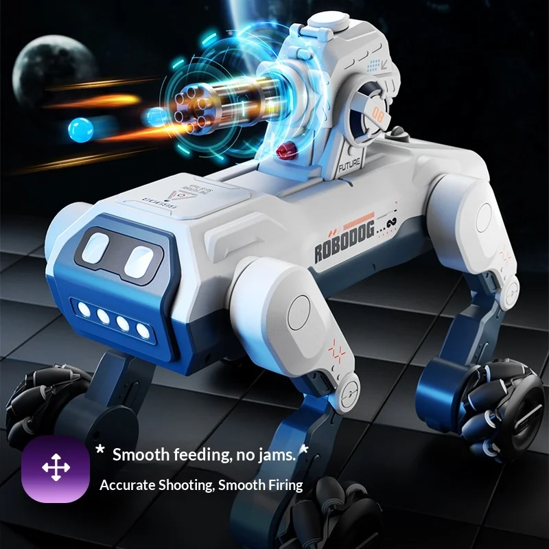 Robodog Remote Control Smart Robot Dog 8 Wheel Stunt Gesture Sensing Spray Programmable Interactive Toy For Boys Kids Led Lights