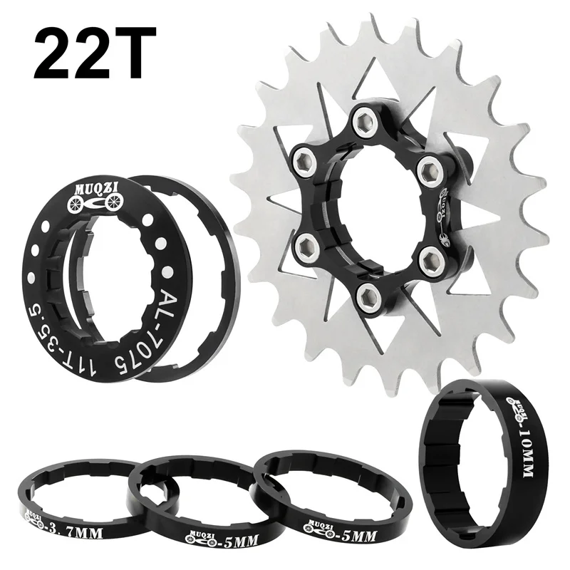 MUQZI Single Speed Cassette Cog 12T 13T 14T 15T 16T 17T 18T 19T 20T 21T 22T Fiets Cassette Conversie Kit