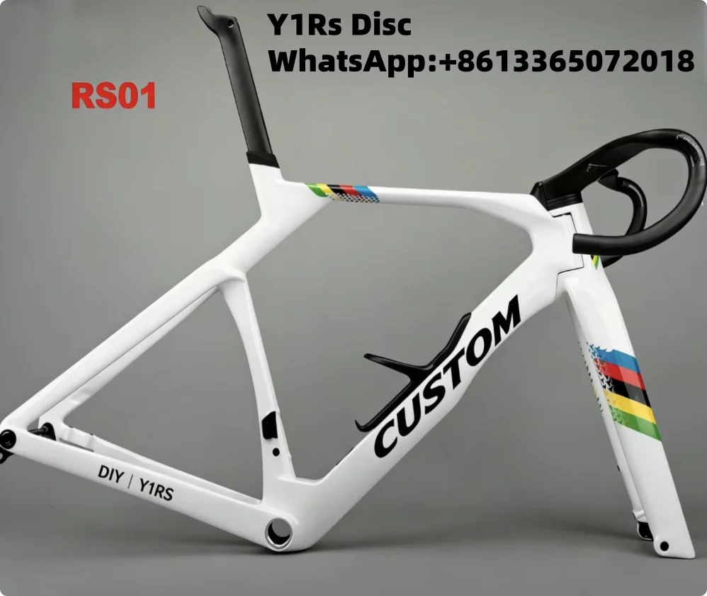 2026 Neuer Y1RS T1100 Carbon-Rennrad-Rahmenset BSA 68mm Leichtgewicht-Rennräder mit Lenker und individuellem Logo