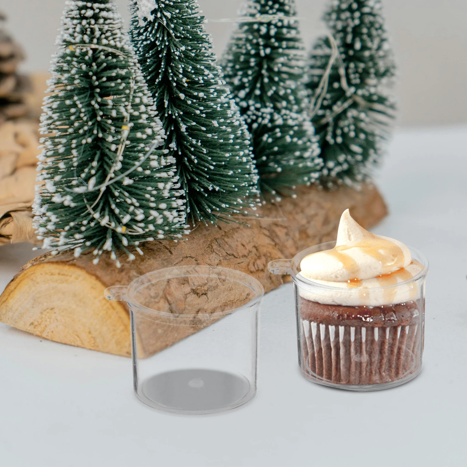 

20 Pcs Mini Mousse Cup House Dollhouse Milk Coffee Transparent Diy Accessory