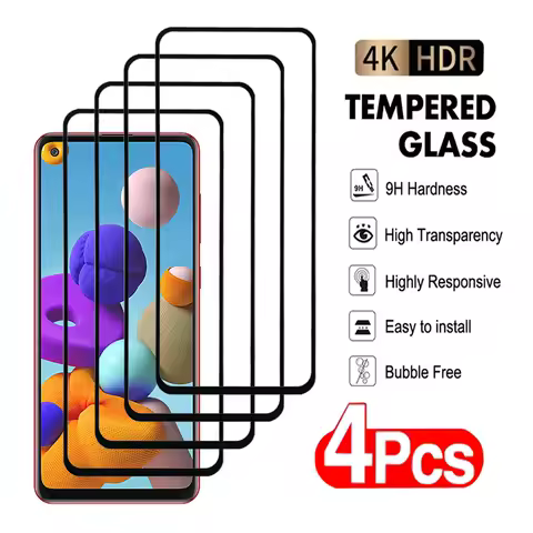 4Pcs 100D Tempered Glass For Samsung Galaxy A21 A22 A23 A24 A25 A31 A32 A33 A34 A35 4G5G Screen Protector For Samsung A21s Film