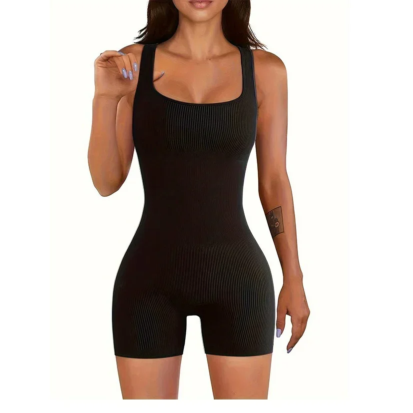 

2025 Sexy Women Jumpsuits Shorts Female Sleeveless Sport Romper Bodysuits Summer Yoga Playsuits Skinny Gym Fitness Outfits