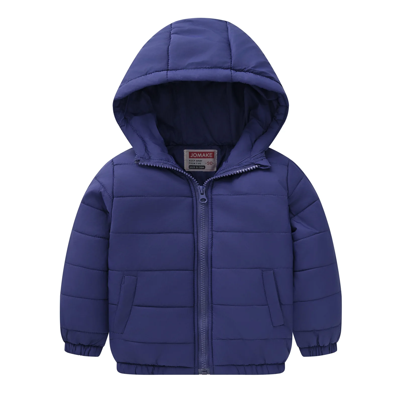 

Solid-color short down jackets for 2 to 8 years boys and girls, Autumn / winter soft and stylish cotton-padded jackets with hats