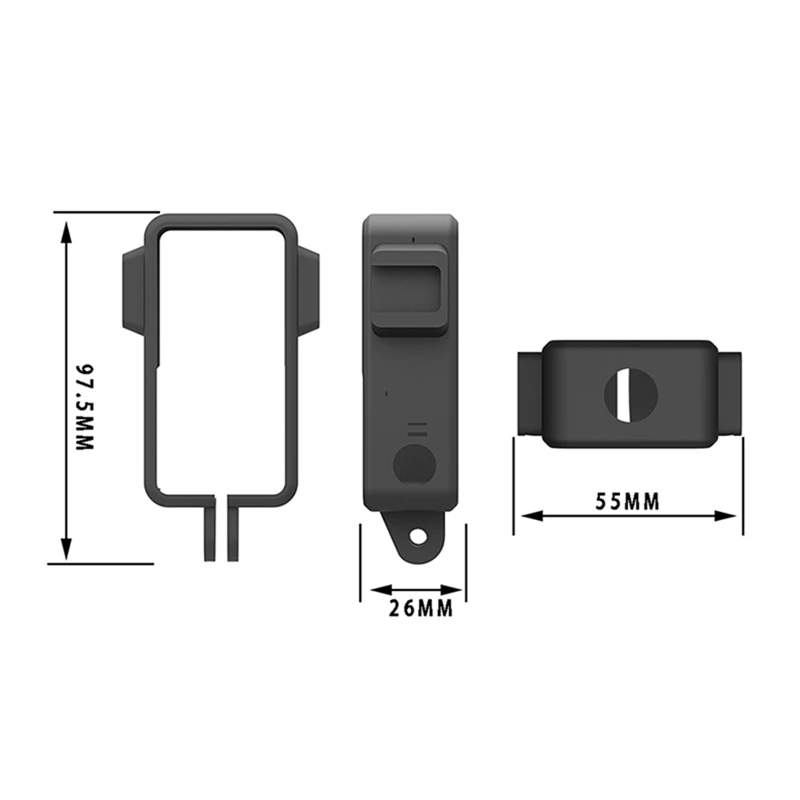 เคสสำหรับ DJI Action 2กรอบกันกระแทกเคสตัวกล้องถ่ายวิดีโอพร้อมเคสป้องกันการตกกระแทกของรองเท้าร้อน2