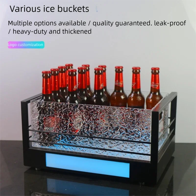 

Железное ведро для шампанского, охладители для бутылок вина, акриловые бочки для льда, подходят для баров, ночных клубов и вечеринок