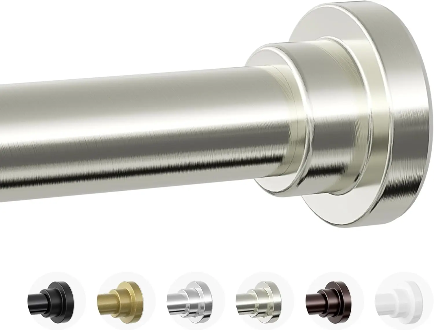 

Heavy Duty Tension Shower Rod, 1" Diameter Adjustable 28-74 Inch No Drill Non Slip Spring Tension for Bathroom, Brushed Nickel
