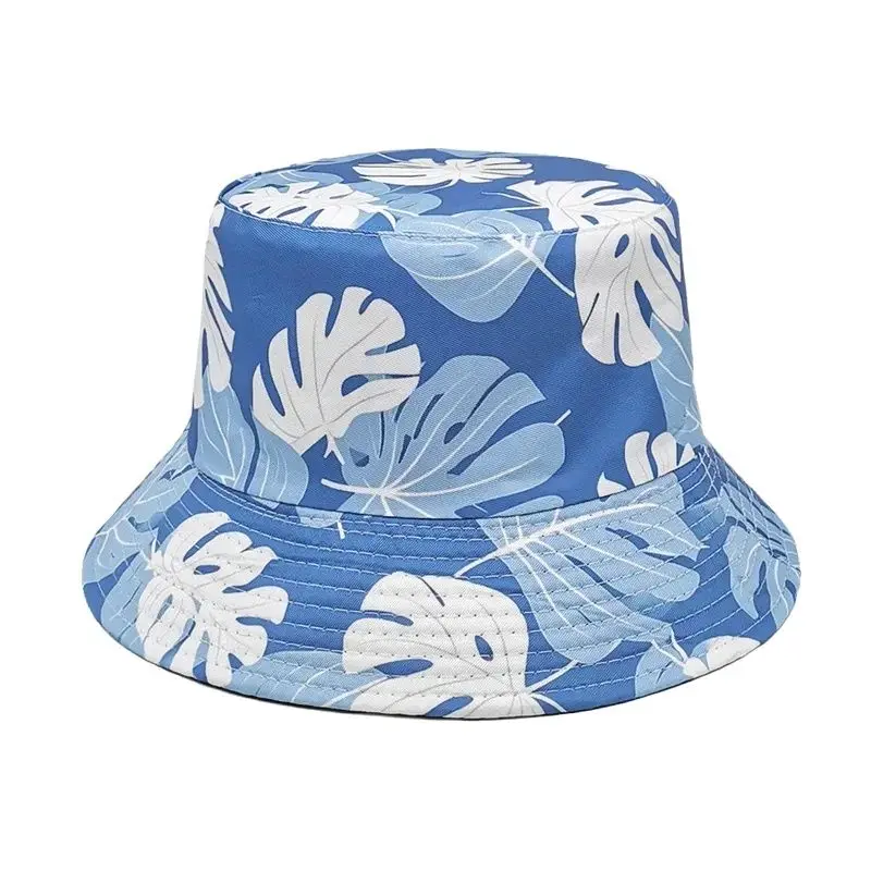 

LDSLYJR Four Seasons Polyester Cartoon Leaf Print Bucket Hat Fisherman Hat Outdoor Travel Sun Cap for Men and Women 268