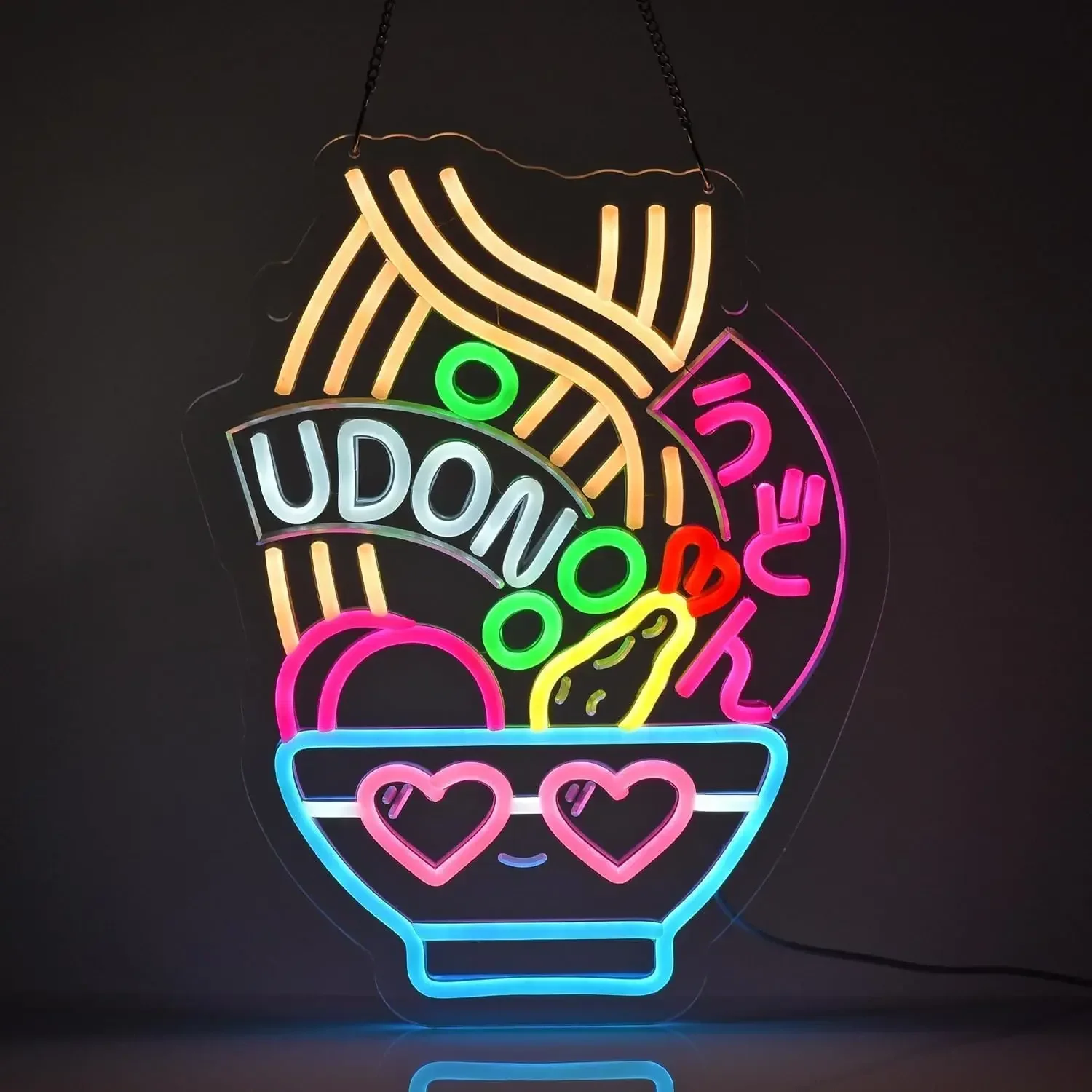 

Неоновая вывеска Udon с USB-подсветкой, регулируемая светодиодная неоновая вывеска для магазина рамена, японского ресторана, кухни, вечеринок, подарков, декора стен