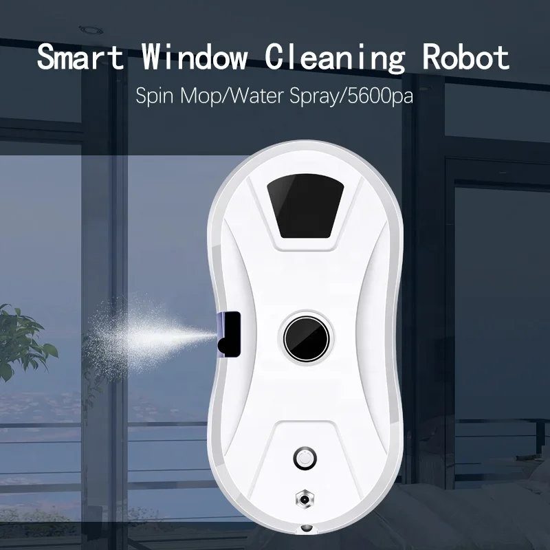 with water spraying outside glass cleaner smart industria electric high rise smart window cleaning robot clean