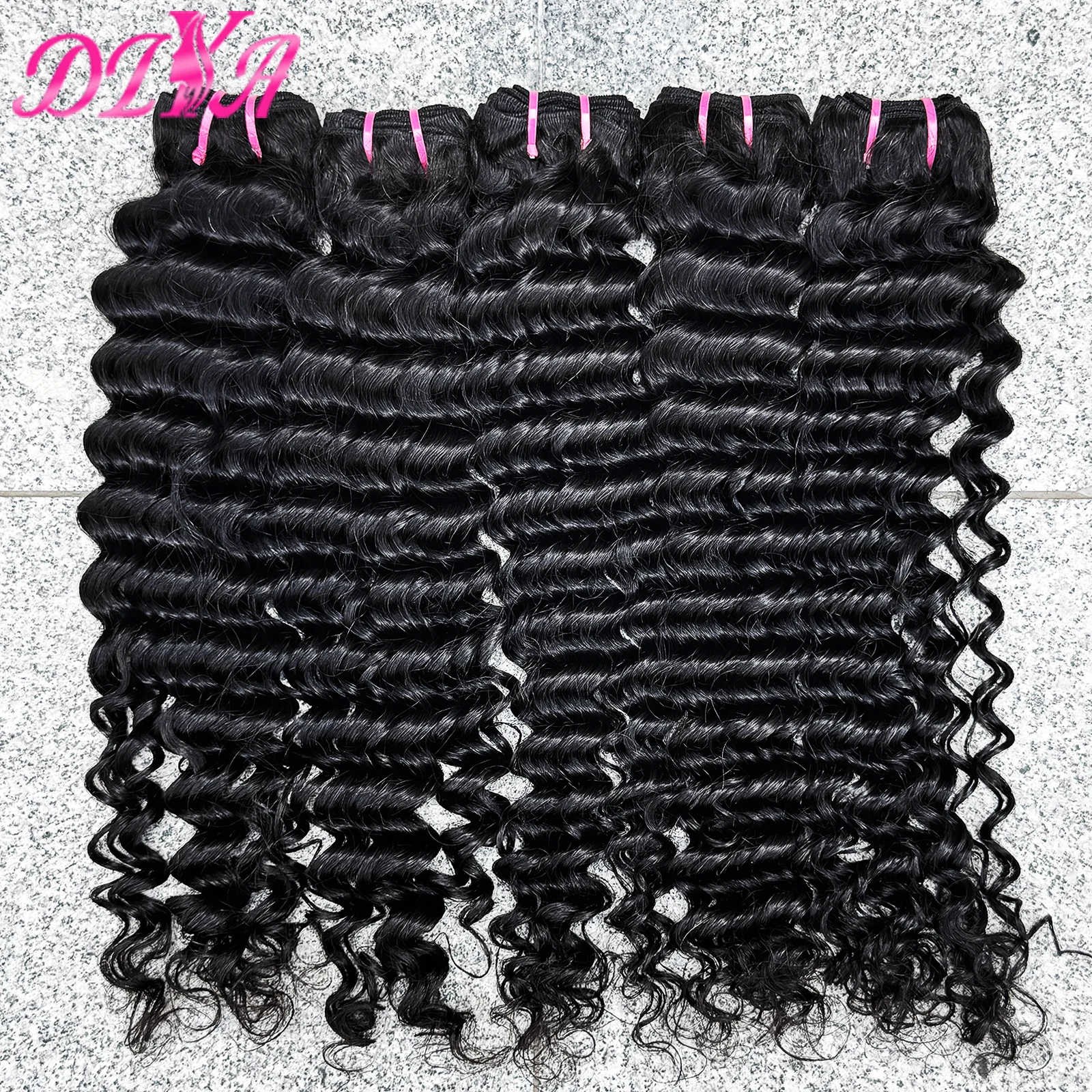 

Natural Color Deep Wave Human Hair Bundles 100% Unprocessed Brazilian Virgin Hair Curly Bundles Human Hair Extensions for Women