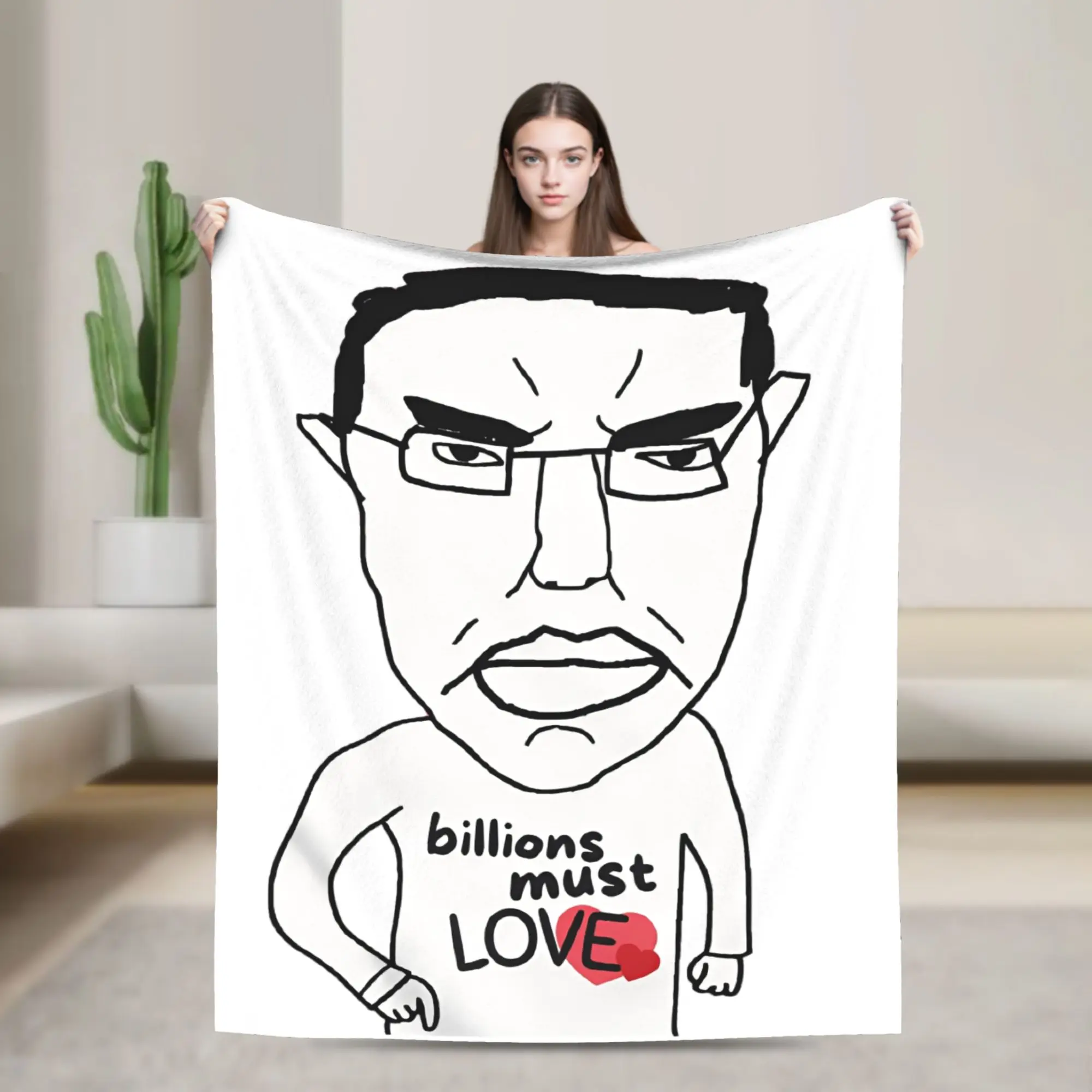 Billions Must Love Blanket Funny Chudjak Meme Flannel Awesome Breathable Throw Blankets for Home Restaurant Spring Autumn