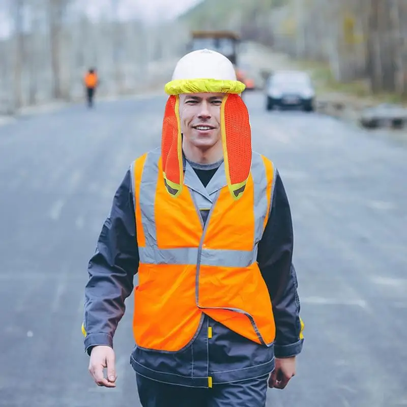 

Hard Hat Sun Visor Hard Hat Neck Shade UV Protection 2 Pieces Neck Cover With Reflective Strap Lightweight Helmet Accessories