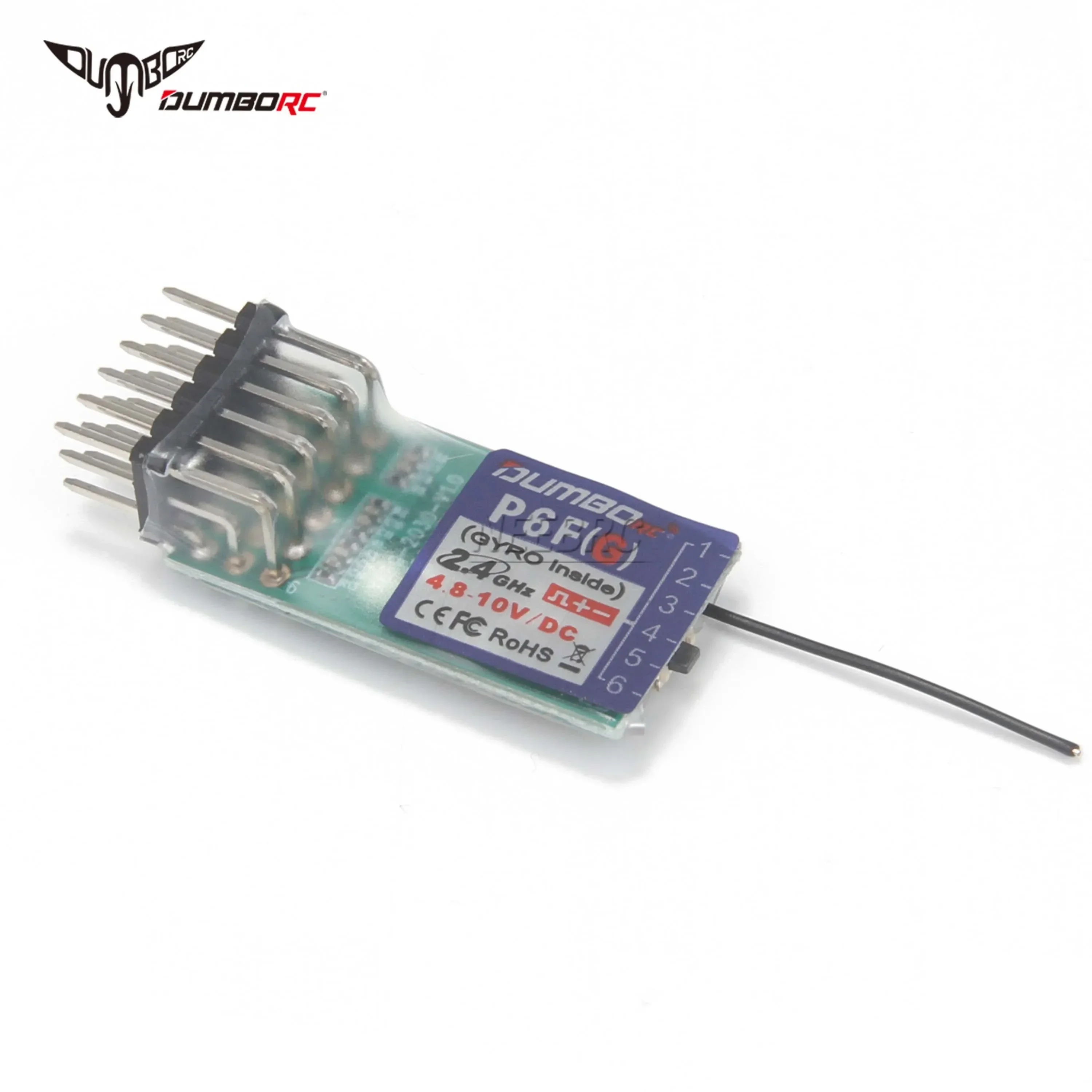 DUMBORC P6FG 미니 수신기 4.8-10V 6채널 2.4G 자이로 RX X4 X6 DDF-350 X6PM-350 송신기 리모컨 RC 자동차 보트 탱크 장난감