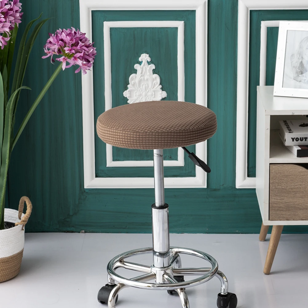 

Chair Cover Holiday Covers Office Dressing Table Circle Stool Round Seat for Dining Chairs Spa