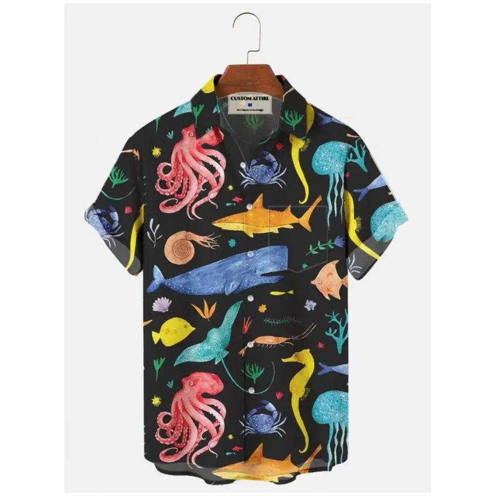 New Hawaii Men's Shirts Funny Print Banana Duck Short Sleeve Cuban Tops Casual Beach Summer Creative 3D Clothing for man