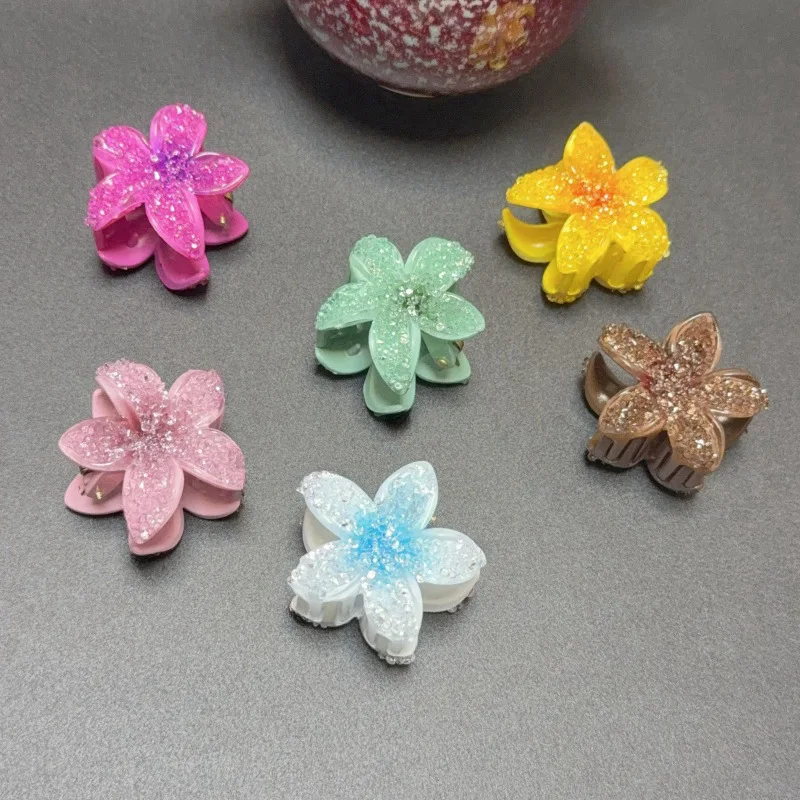 

New Gradient Color Crystal Egg Flower Crab Clamp Women's Girls Fashion Shark Hair clip Claw Hairpin Headwear Accessories Tool