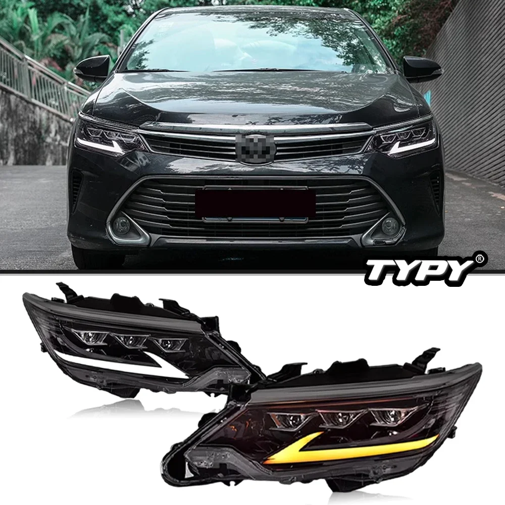 

TYPY автомобильные фары для Toyota Camry 2015-2017 светодиодные автомобильные лампы дневные ходовые огни динамические указатели поворота автомобильные аксессуары