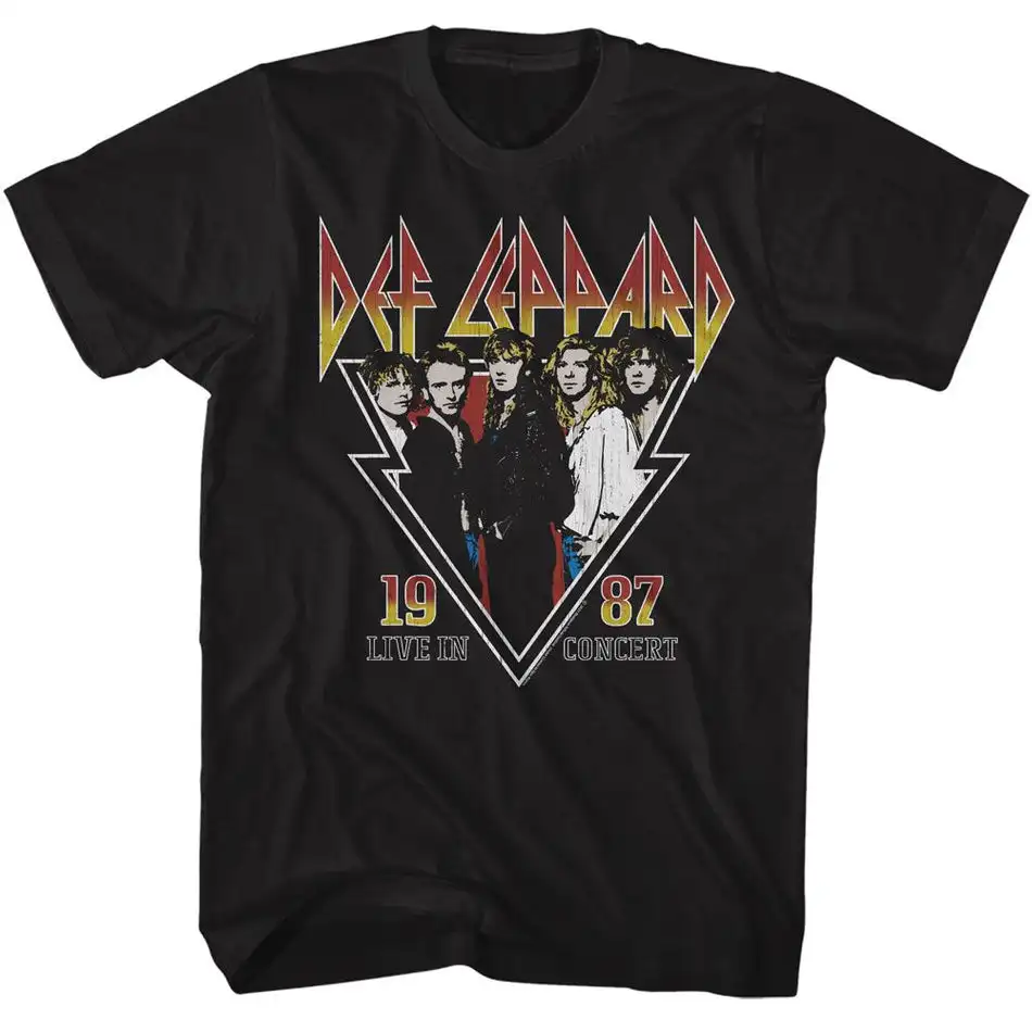 Def Leppard T-shirt Men Women Pure Cotton Oversized Casual Loose Short Sleeve Streetwear Rock Band Graphic Journey Merch Top Tee