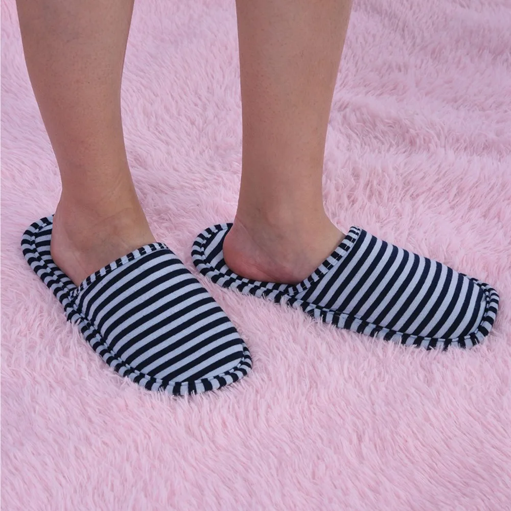 Zapatillas de viaje de algodón suave y duraderas, antideslizantes con bolsa de almacenamiento, zapatillas portátiles, zapatillas reutilizables lavables para uso en Spa