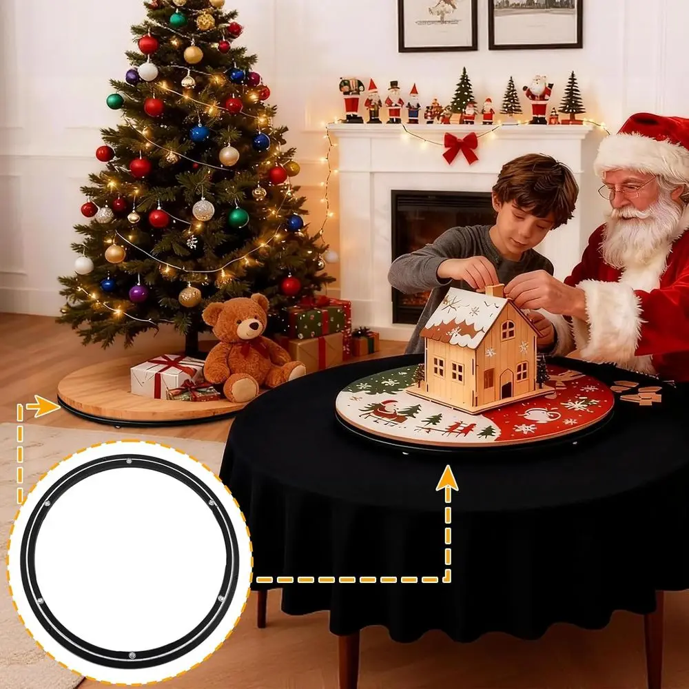 ฐานหมุนแบบเงียบสำหรับโต๊ะอาหาร ขนาด 20 นิ้ว รับน้ำหนักได้ 450 ปอนด์ สำหรับงานหนัก ใช้สำหรับงาน DIY (สีดำ)