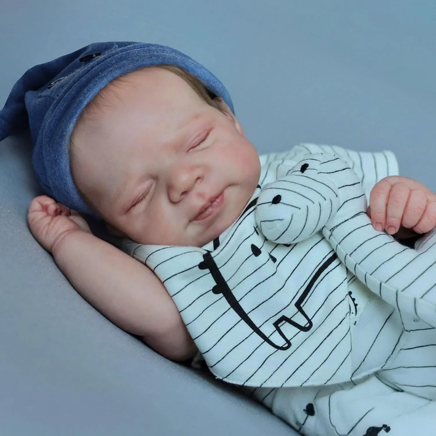 NPK 19'' Pascale Neugeborenes Baby Reborn Bebe mit 3D-Haut Mehrere Schichten Malerei mit sichtbaren Adern Soft-Touch-Sammelpuppe