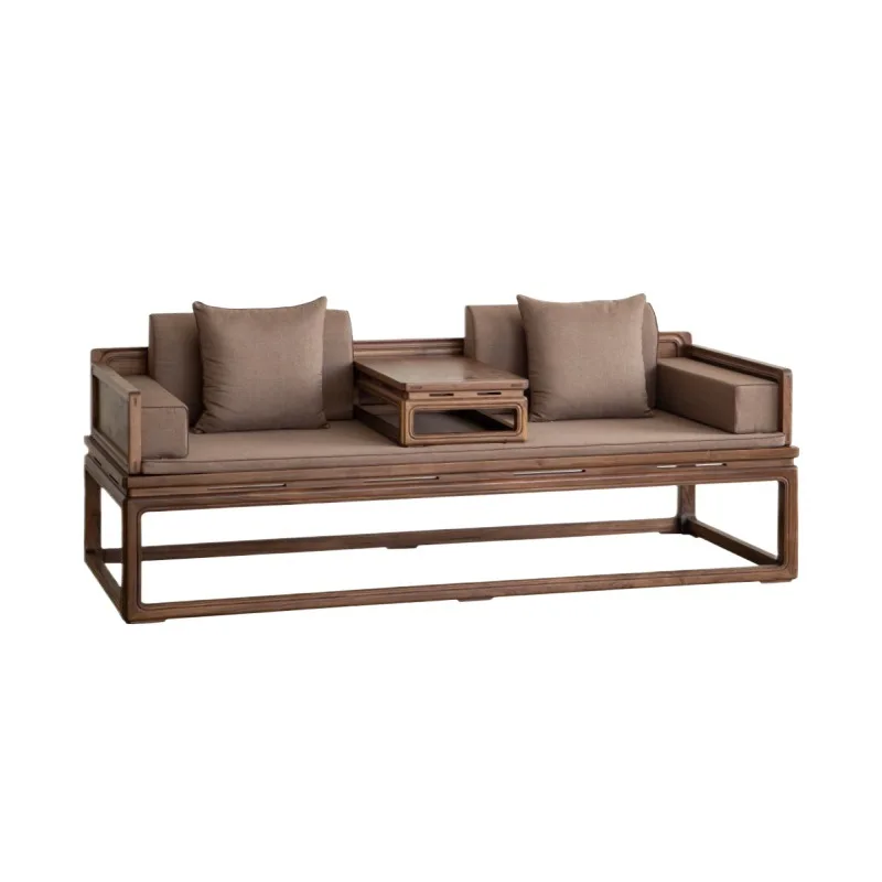 سرير أرهات من خشب الدردار الأسود سرير أريكة من الخشب الصلب مينغ الماهوجني