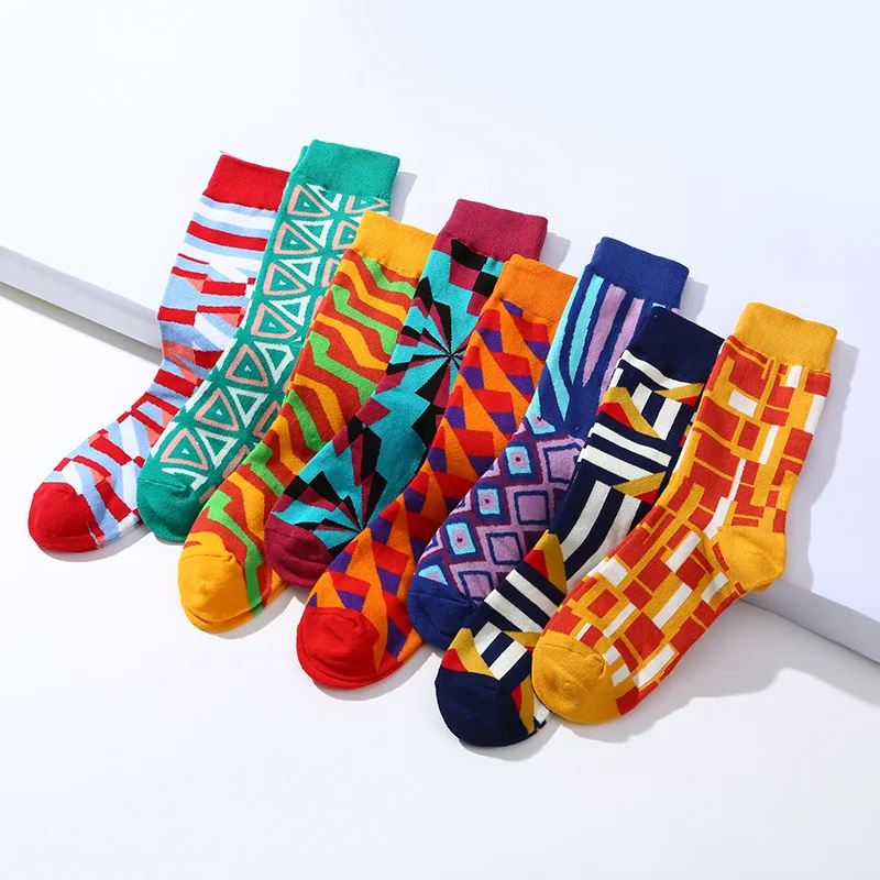 Korea Lovely Funny Fashion Sports Flowers Tiger Geometry Colorful Women Happy Socks Harajuku Skateboard Casual Girls Cute Sox