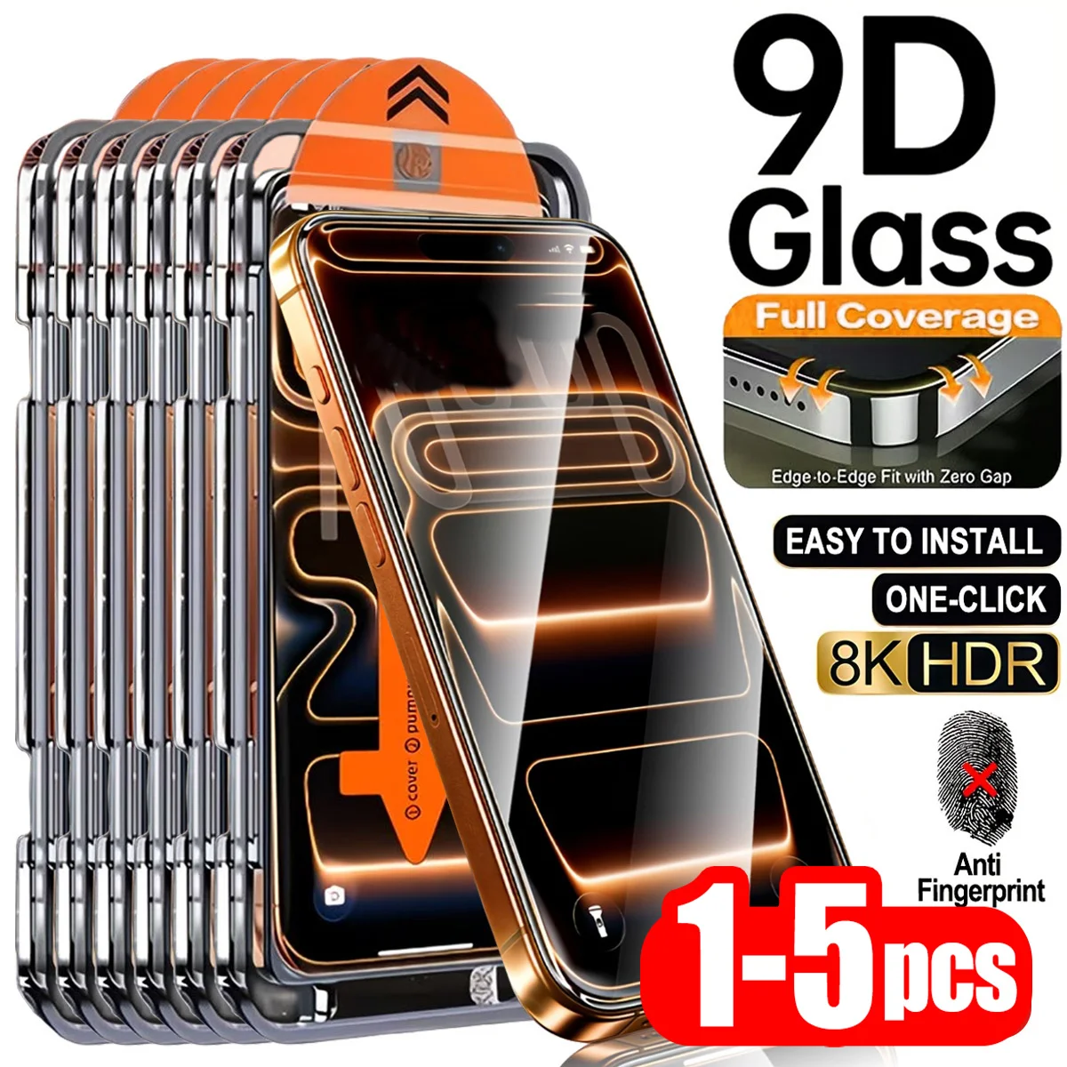 1-5 Stück Einfach zu Installierende HD-Displayschutzfolie für iPhone 17 Pro Max 15 16 13 11 14 16e 12 Mini XR X Xs 7 8 6S Plus Air Gehärtetes Glas