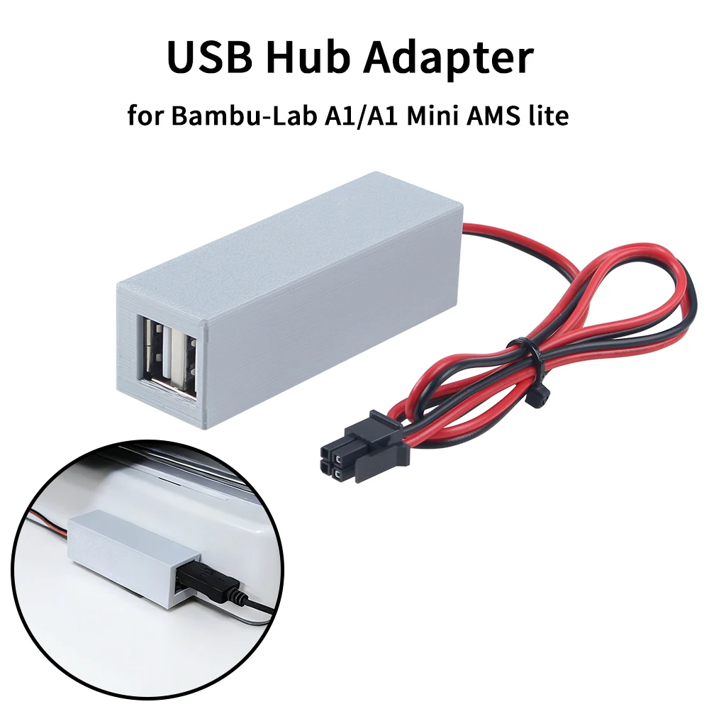 For Bambu A1/A1 Mini USB Hub Expand AMS Lite Connection 2-Ports USB Hub Kit Upgraded 3D Printer Parts for Bambu A1 Mini